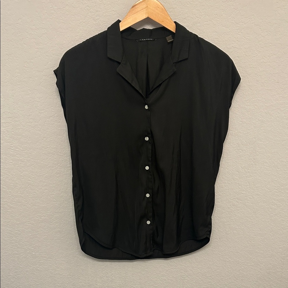 T Tahari Black Button-Down Shirt